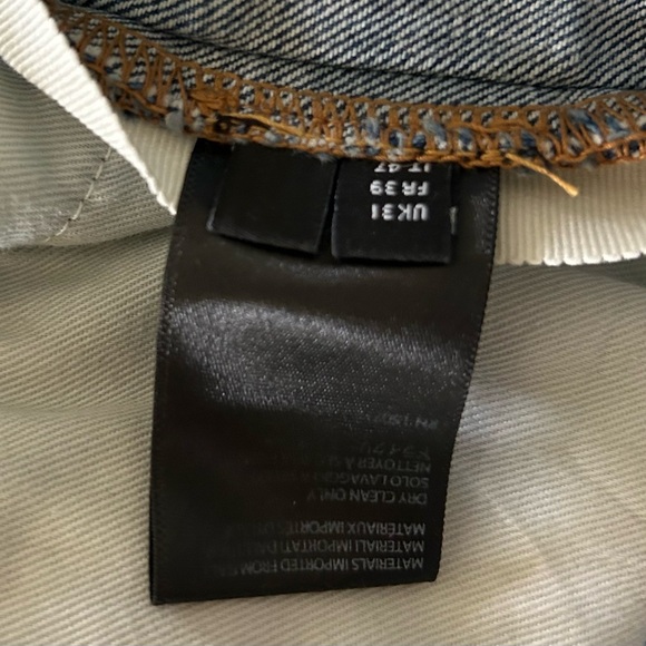 Amiri Broken Track distressed Skinny jeans w/white Stripe - Picture 8 of 16